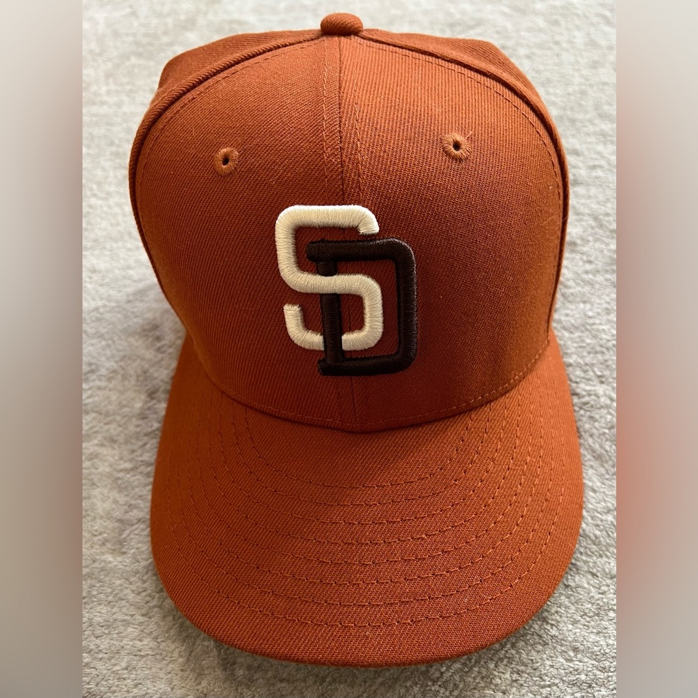 Rare San Diego Padres New Era Fitted 1998 World Series 59Fifty Rust Brown 7 5/8